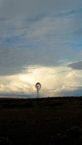Windmill & Storm, Goyder Highway, SA.
